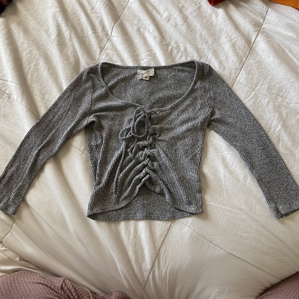 Grey and White crop top